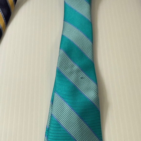 Brooks Brothers ties, 3 of them. Navy Blue and gold, teal and green, purple. - Picture 6 of 8